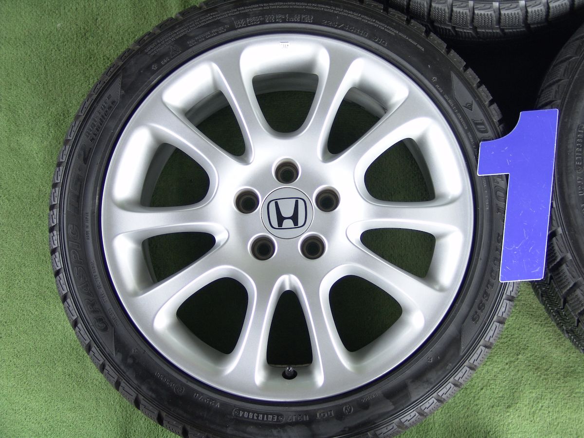 HONDA (ホンダ) CR-V 純正18×7J(+50)114.3-5H シルバー DUNLOP (ダンロップ) GRASPIC (グラスピック)  DS-2 225/45R18 中古 スタッドレス タイヤホイール 4本 [18gaw003] | カートレード21