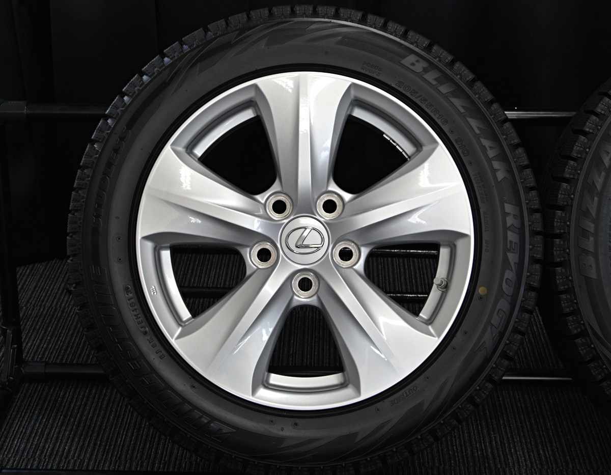 ■タイヤホイール■　SUBARU 純正 16インチ 6.5J +48 5H 100 BRIDGESTONE VRX 205/55R16 91S ST 激安 送料無料 K133