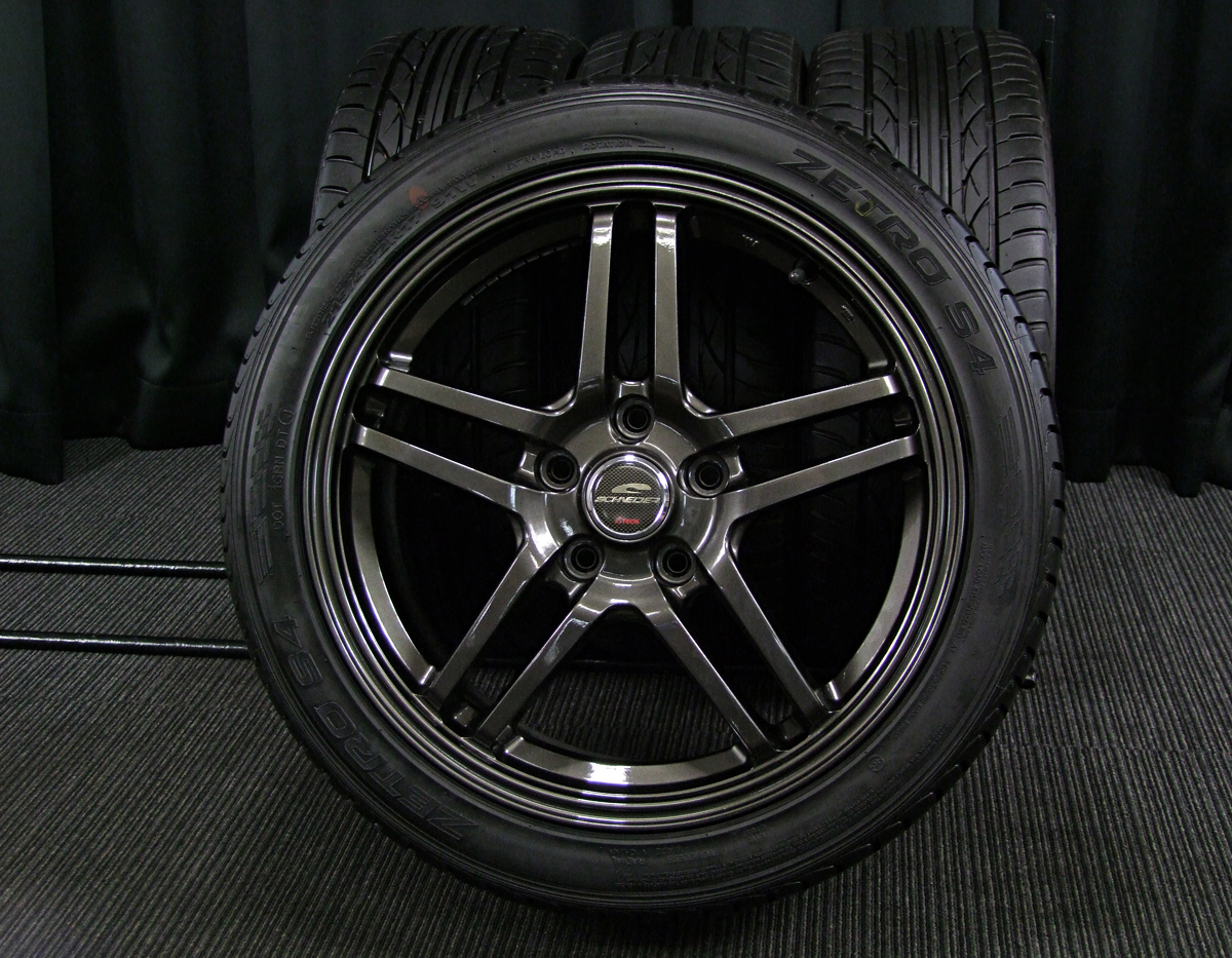 A-TECH (エーテック) SCHNEIDER (シュナイダー) R.P.M. Premium Light (プレミアムライト)  17×7J(+48)PCD114.3-5H リメイク ガンメタ HANKOOK (ハンコック) ZETRO (ゼトロ) S4 215/45ZR17  中古 タイヤホイール 4本 [17tas023] | カートレード21