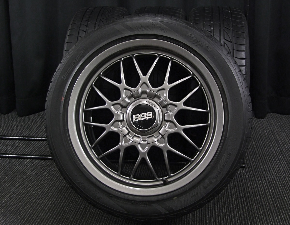 BBS RG-II RG167 16×7J(+50)PCD114.3-4H リメイク ガンメタ BRIDGESTONE (ブリヂストン) Playz  (プレイズ) PZ-1 205/50R16 中古 タイヤホイール 4本 [16tas026] | カートレード21