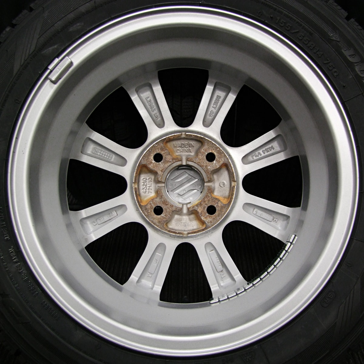 SUZUKI (スズキ) WAGON-R (ワゴンR) 純正 14×4.5J(+45)PCD100-4H シルバー DUNLOP (ダンロップ)  DSX-2 新品 155/65R14 スタッドレス タイヤホイール 4本 [14gaw021] | カートレード21