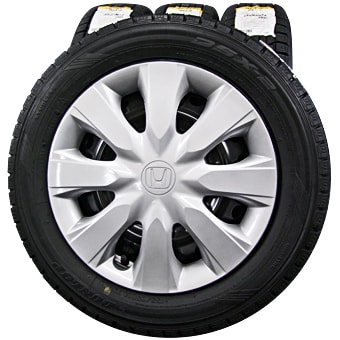 HONDA (ホンダ) N-BOX (Nボックス) 純正 14×4.5J(+40)PCD100-4H 新車外し ブラックスチール DUNLOP  (ダンロップ) DSX-2 新品 155/65R14 スタッドレス タイヤホイール 4本 [14gsw031] | カートレード21