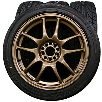 WORK (ワーク) EMOTION CR KAI (エモーションCRカイ) 17×7J(+32)PCD100-5H リペア ブロンズ DUNLOP ( ダンロップ) DIREZZA (ディレッツァ) DZ101 新品 215/45R17 タイヤホイール 4本 [17tas029] | カートレード21