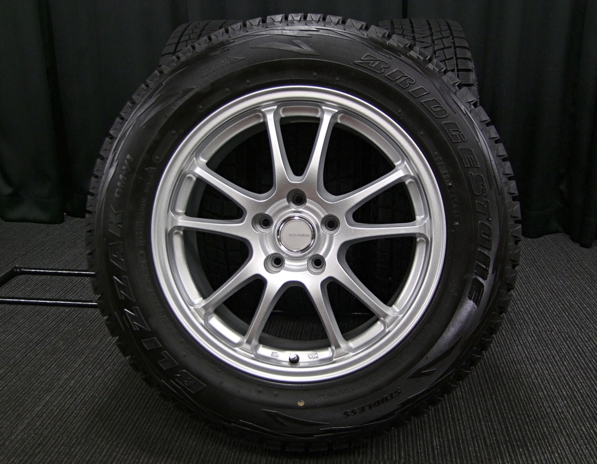 BRIDGESTONE (ブリヂストン) ECO FORME (エコフォルム) SE-10 17×7J(+45)PCD114.3-5H シルバー  BRIDGESTONE (ブリヂストン) BLIZZAK (ブリザック) DM-V1 225/65R17 中古 スタッドレス タイヤホイール 4本  [17taw028] | カートレード21