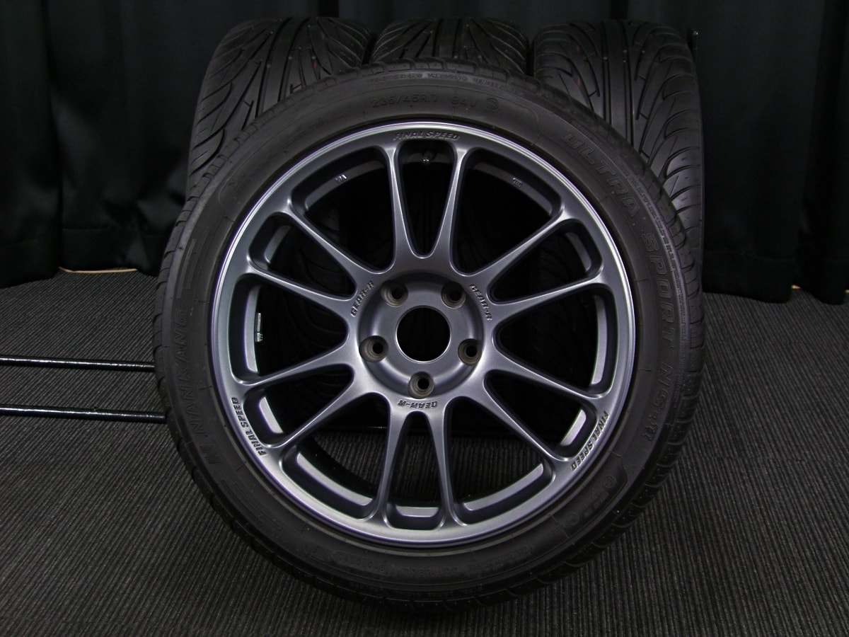 A-TECH (エーテック) FINAL SPEED (ファイナルスピード) GEAR-R 17×8J(+46)PCD114.3-5H マットガンメタ  NANKANG (ナンカン) ULTRA SPORT (ウルトラスポーツ) NS-Ⅱ 235/45R17 中古 タイヤホイール 4本  [17tas035] | カートレード21