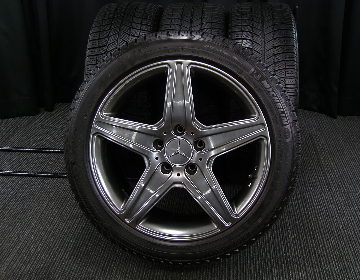 BRIDGESTONE (ブリヂストン) TARGA (タルガ) AGA Burg (ブルグ) 17×7.5J(+50)PCD112-5H ガンメタ  MICHELIN (ミシュラン) X-ICE (Xアイス) XI3 225/45R17 中古 スタッドレス タイヤホイール 4本 [17taw033]  | カートレード21