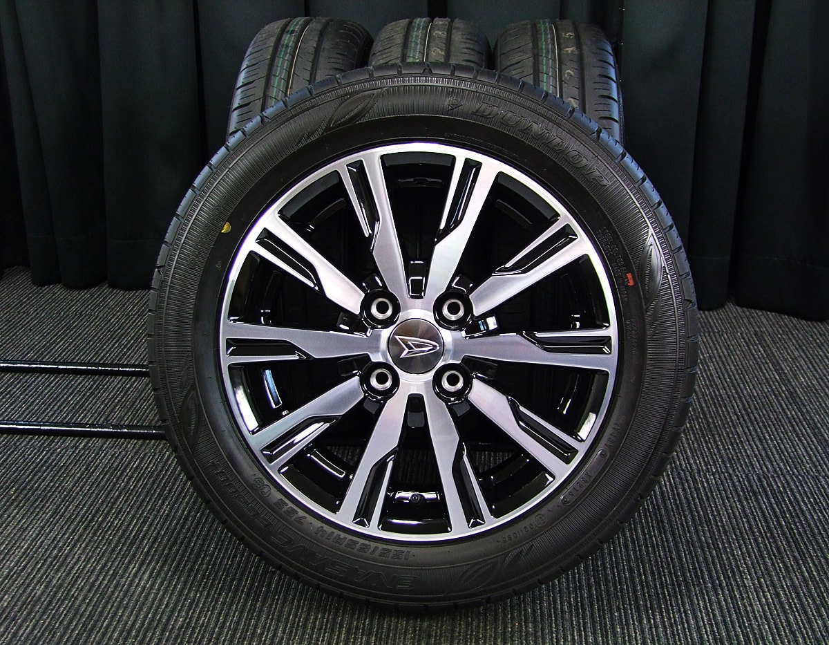 DAIHATSU (ダイハツ) WAKE (ウェイク) 純正 14×4.5J(+45)PCD100-4H ブラックu0026ポリッシュ DUNLOP  (ダンロップ) ENASAVE (エナセーブ) EC300+ 155/65R14 新車外し タイヤホイール 4本 [14gas024] |  カートレード21