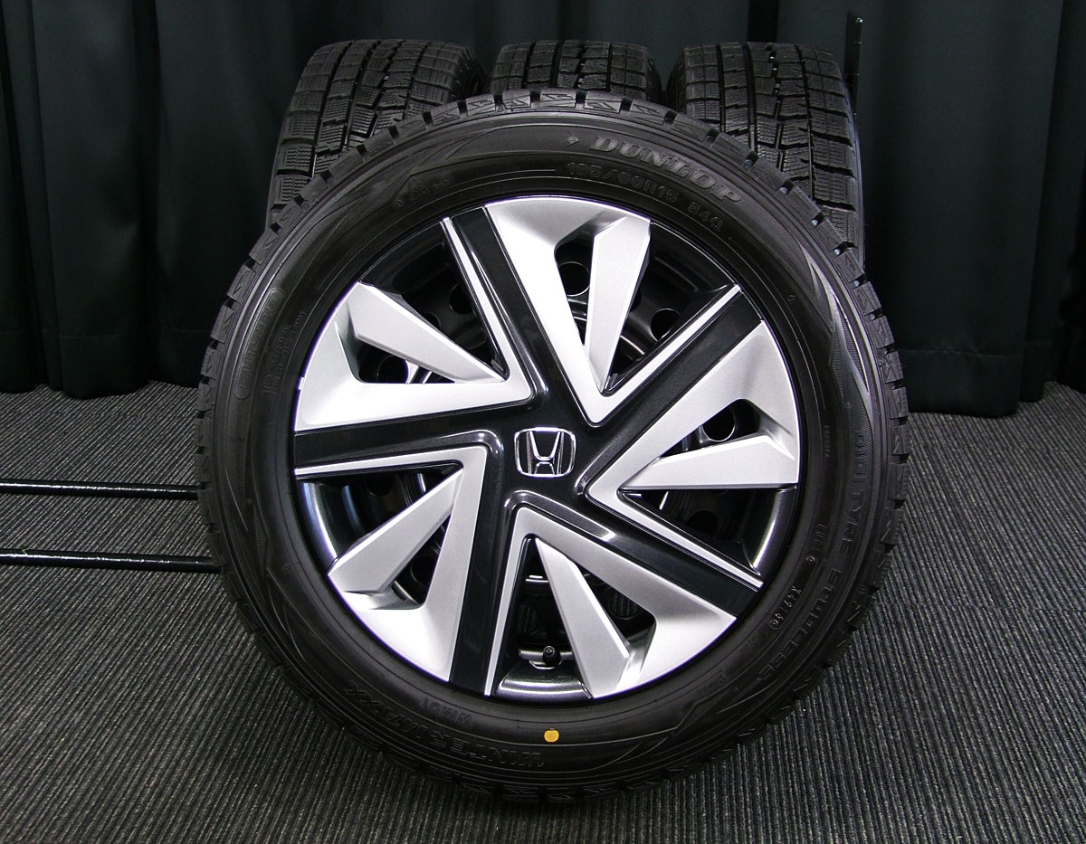 Honda ホンダ Shuttle Hybrid シャトル ハイブリッド 純正 15 6j 50 Pcd100 4h 新車外し ブラックスチール Dunlop ダンロップ Winter Maxx ウインターマックス Wm01 185 60r15 中古 スタッドレス タイヤ ホイール 4本 15gsw059 カートレード21