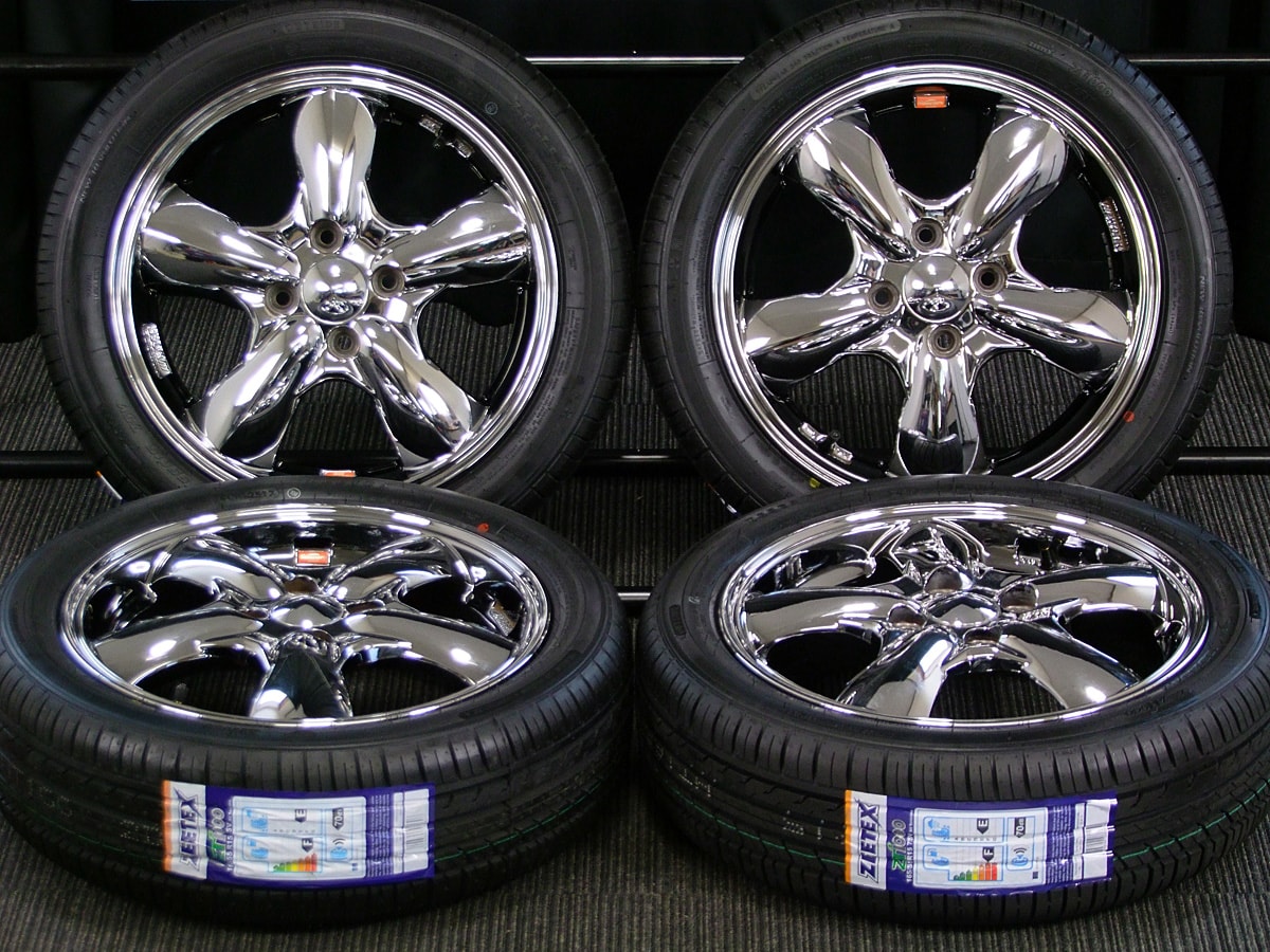 WORK (ワーク) GOOCARS (グッカーズ) 15×5J(+45)PCD100-4H クロム ZEETEX (ジーテックス) ZT1000  新品 165/55R15 タイヤホイール 4本 [15tas046] | カートレード21