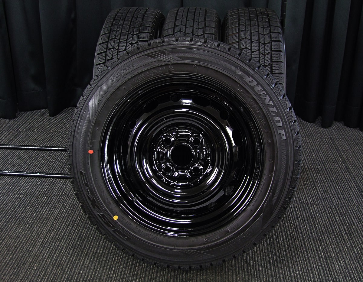 MAZDA (マツダ) DEMIO (デミオ) 純正 14×6J(+45)PCD100-4H リペア ブラックスチール DUNLOP (ダンロップ)  DSX-2 175/65R14 中古 スタッドレス タイヤホイール 4本 [14gsw058] | カートレード21