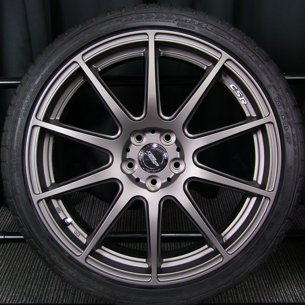 HOT STUFF (ホットスタッフ) CROSS SPEED (クロススピード) PREMIUM-R (プレミアムR) 18×8J(+45)PCD100-5H  マットガンメタ ATR SPORT (ATRスポーツ) 215/40ZR18 新品 タイヤホイール 4本 [18tas018] | カートレード21