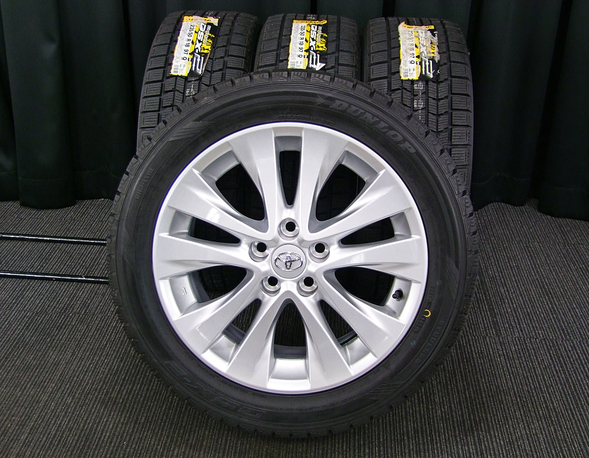 TOYOTA (トヨタ) VELLFIRE (ヴェルファイア)・ALPHARD (アルファード) 純正 18×7.5J(+45)PCD114.3-5H  新車外し シルバー DUNLOP (ダンロップ) DSX-2 新品 235/50R18 スタッドレス タイヤホイール 4本 [18gaw009] |  カートレード21