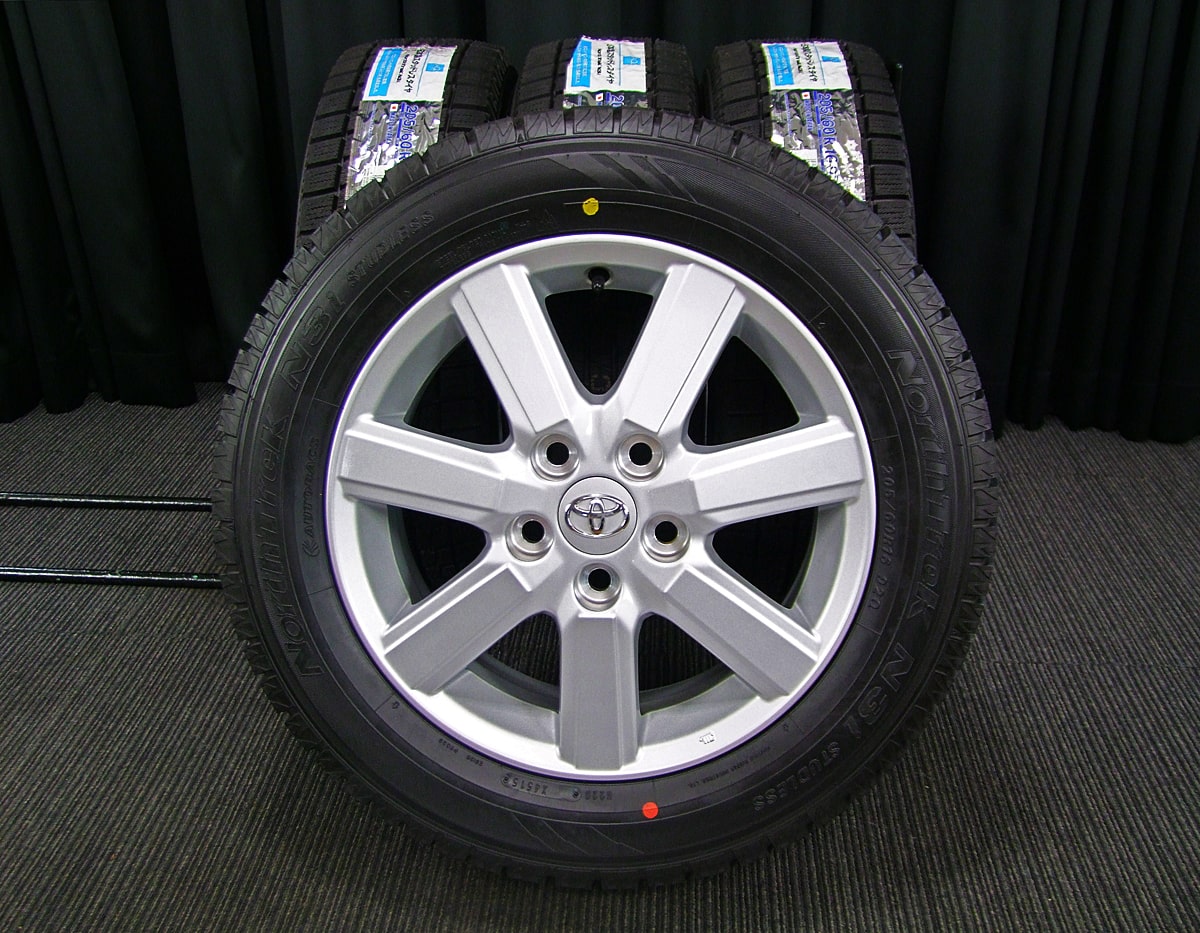 TOYOTA (トヨタ) NOAH(ノア)・VOXY (ヴォクシー) 純正 16×6J(+50)PCD114.3-5H 新車外し シルバー  AUTOBACS (オートバックス) NorthTrek (ノーストレック) N3i 新品 205/60R16 スタッドレス タイヤホイール 4本  [16taw090] | カートレード21