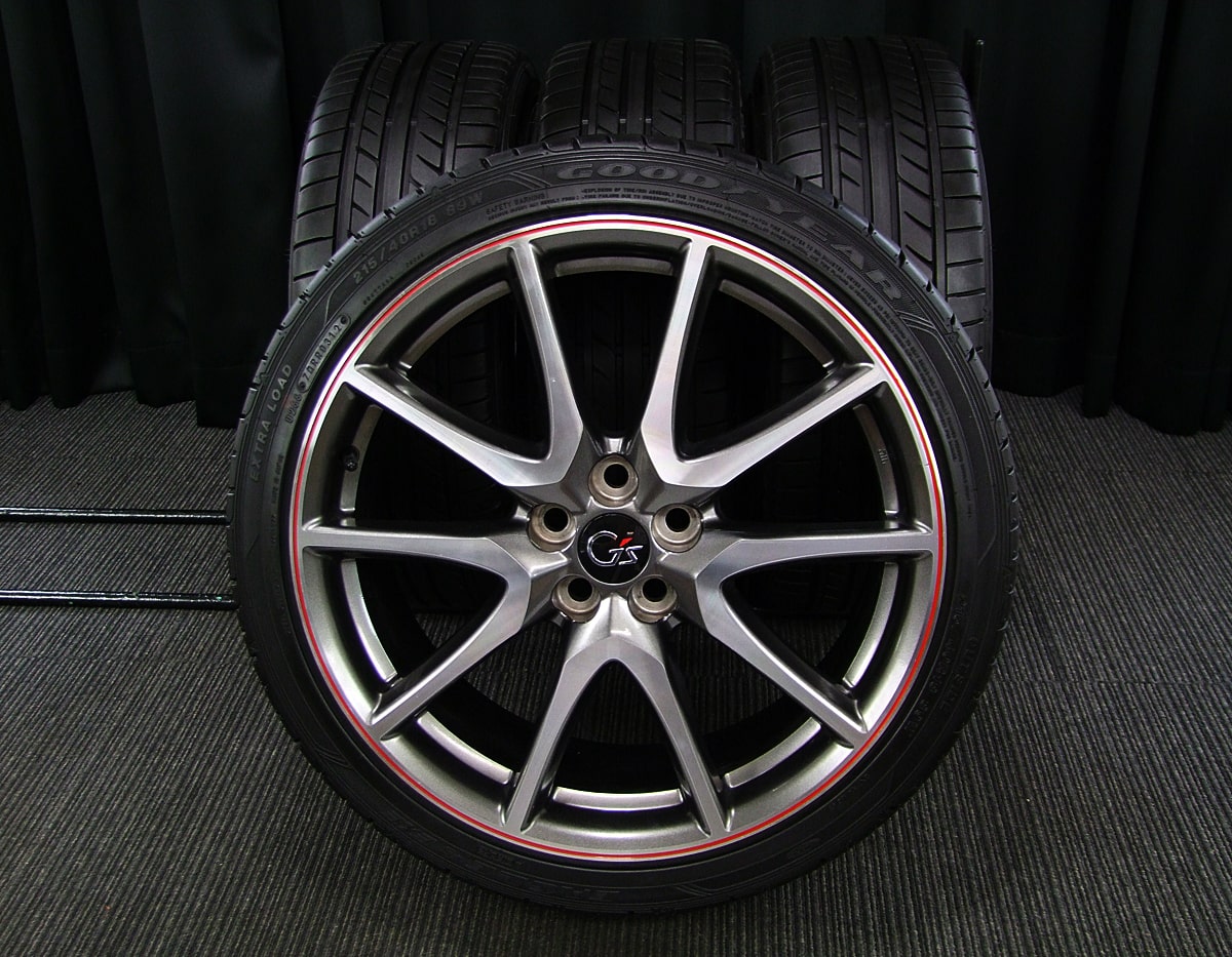 TOYOTA (トヨタ) PRIUS (プリウス) G's 純正 18×7.5J(+50)PCD100-5H ガンメタu0026ポリッシュ GOODYEAR  (グッドイヤー) EAGLE (イーグル) LS EXE 215/40R18 中古 タイヤホイール 4本 [18gas016] | カートレード21