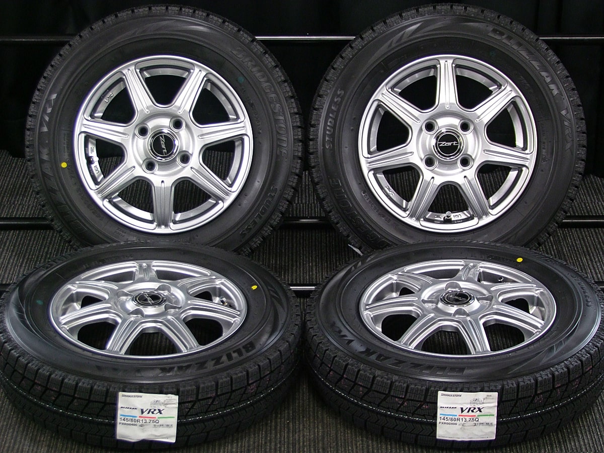 VRX 145/80R13 PCD100 4H ホイール スタッドレスタイヤ