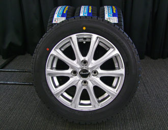 HOT STUFF (ホットスタッフ) Exceeder (エクシーダー) E04 14×4.5J(+45)PCD100-4H ハイグロスシルバー  GOODYEAR (グッドイヤー) ICENAVI7 (アイスナビ7) 155/65R14 新品 スタッドレス タイヤホイール 4本  [14taw110] | カートレード21