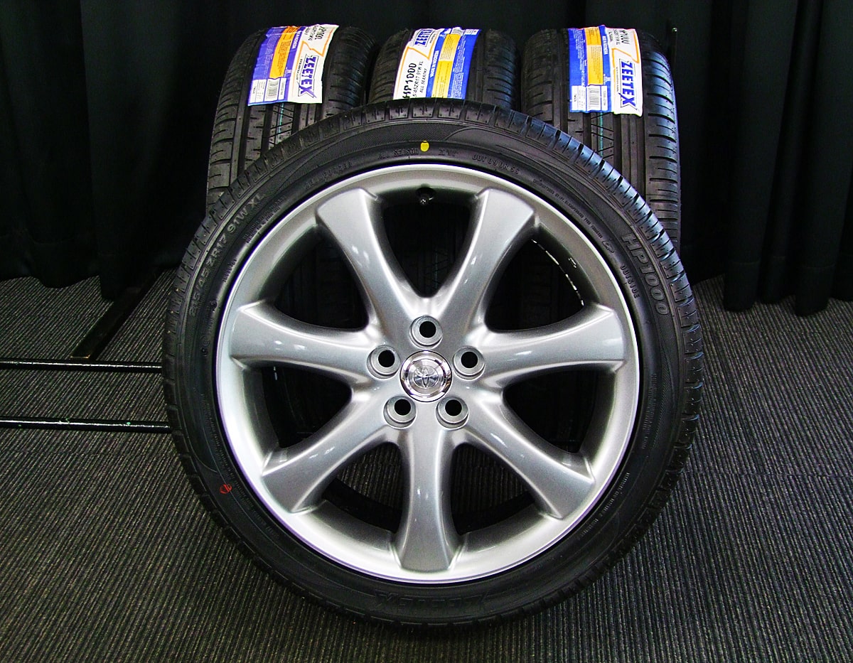 TOYOTA (トヨタ) WISH (ウィッシュ) 純正 17×7J(+45)PCD100-5H リメイク ダークシルバー ZEETEX  (ジーテックス) HP1000 新品 215/45ZR17 タイヤホイール 4本 [17gas030] | カートレード21