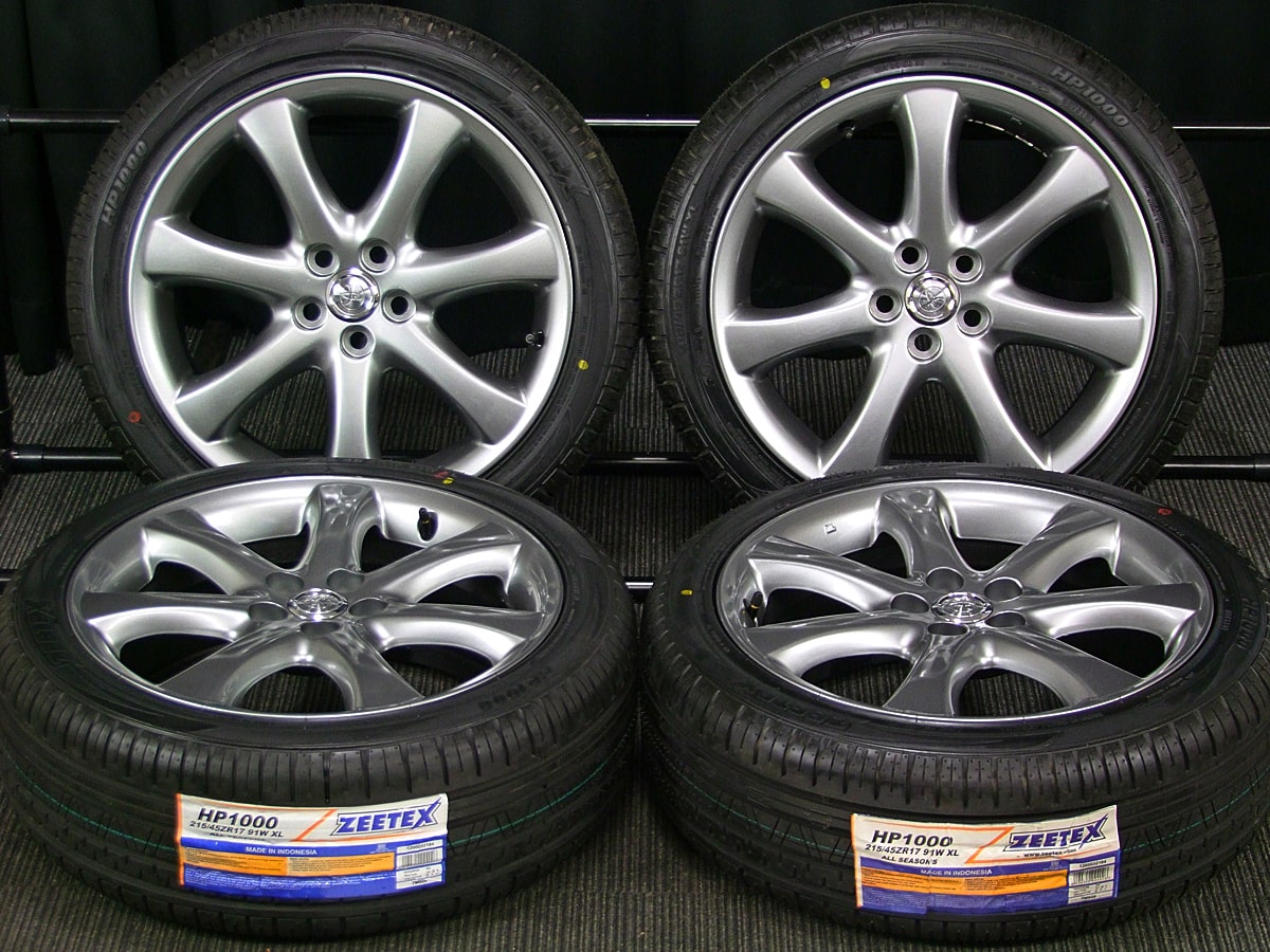 限定SALE定番トヨタ ウイッシュ 純正アルミホイール 4本セット 17インチ 7J+45 215/50R17 PCD100 5穴 ラジアルタイヤ