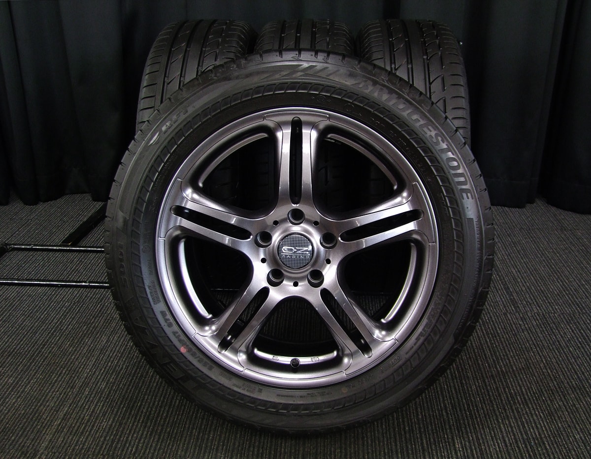 BRIDGESTONE (ブリヂストン) SICUREZZA (シクレッツァ) design SS5 (デザインSS5) 17×7J(+38)PCD114.5-5H  リメイク ガンメタ BRIDGESTONE (ブリヂストン) POTENZA (ポテンザ) S001 RFT 225/55R17 中古 タイヤホイール  4本 [17tas052] | カートレード21