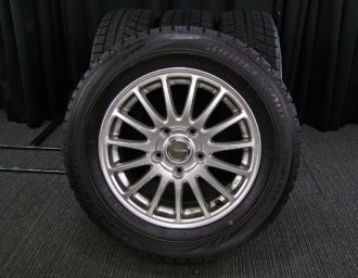 BRIDGESTONE (ブリヂストン) ECO FORME (エコフォルム) SE-12 15×6J(+53)PCD114.3-5H ダークシルバー  BRIDGESTONE (ブリヂストン) BLIZZAK (ブリザック) VRX 195/65R15 中古 スタッドレス タイヤホイール 4本  [15taw173] | カートレード21