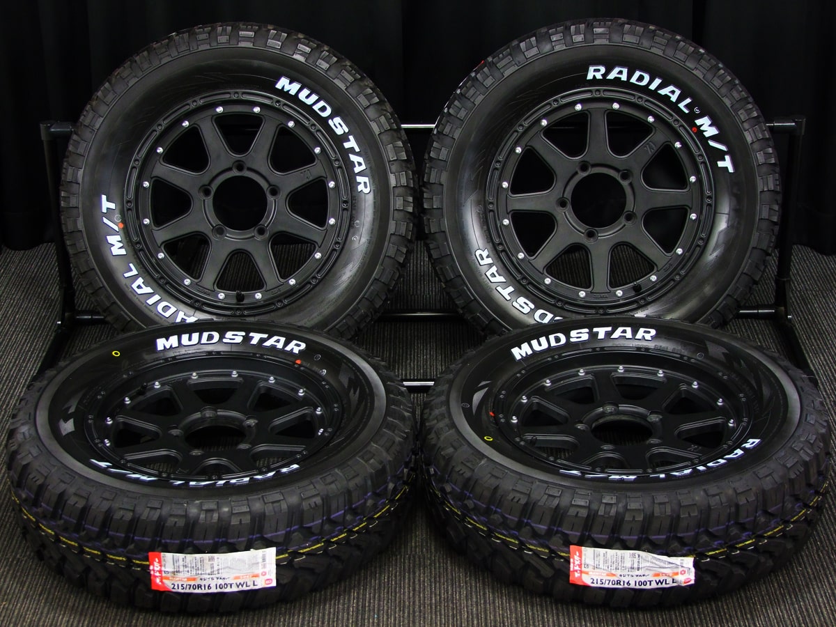 MLJ XTREME-J (エクストリームJ) 16×5.5J(+20)PCD139.7-5H マットブラック MUDSTAR (マッドスター)  RADIAL (ラジアル) M/T 新品 215/70R16 タイヤホイール 4本 [16tas084] | カートレード21