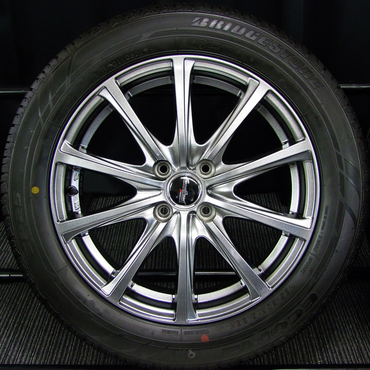 MANARAY SPORT (マナレイスポーツ) EuroSpeed (ユーロスピード) V25 16×6J(+43)PCD100-4H 中古  ダークシルバー BRIDGESTONE (ブリヂストン) ECOPIA (エコピア) EP25 新車外し 185/60R16 タイヤホイール 4本  [16tas087] | カートレード21