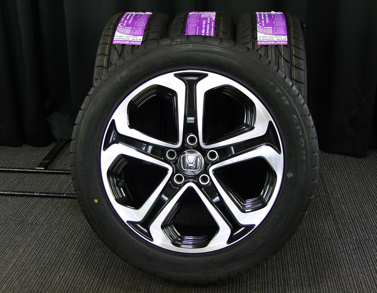 HONDA (ホンダ) VEZEL (ヴェゼル) HYBRID-Z (ハイブリッドZ) 純正 17×7J(+55)PCD114.3-5H 中古  ブラックu0026ポリッシュ ATR SPORT (ATRスポーツ) 新品 215/55ZR17 タイヤホイール 4本 [17gas041] |  カートレード21