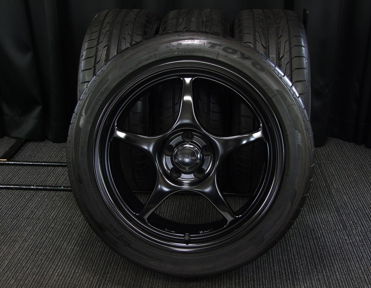 ENKEI (エンケイ) Racing (レーシング) RP02 17×8J(+35)PCD100-5H リメイク マットブラック TOYO (トーヨー)  DRB 205/50R17 中古 タイヤホイール 4本 [17tas060] | カートレード21