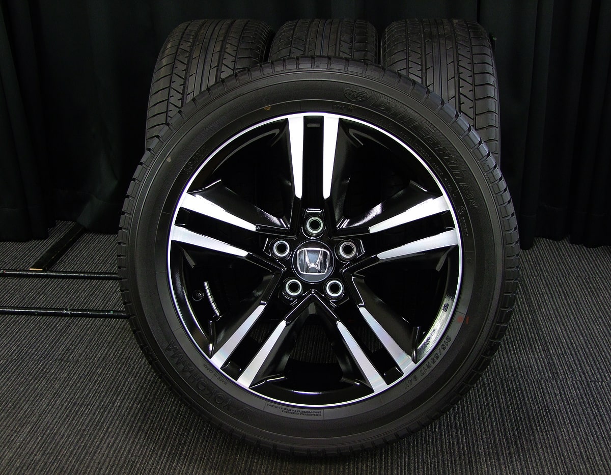 HONDA (ホンダ) ODYSSEY (オデッセイ) HYBRID (ハイブリッド) Absolute (アブソルート) 純正 17×7J(+55)PCD114.3-5H  ブラックu0026ポリッシュ YOKOHAMA (ヨコハマ) BluEarth (ブルーアース) E34 215/55R17 新車外し タイヤホイール 4本  [17gas044] | カートレード21