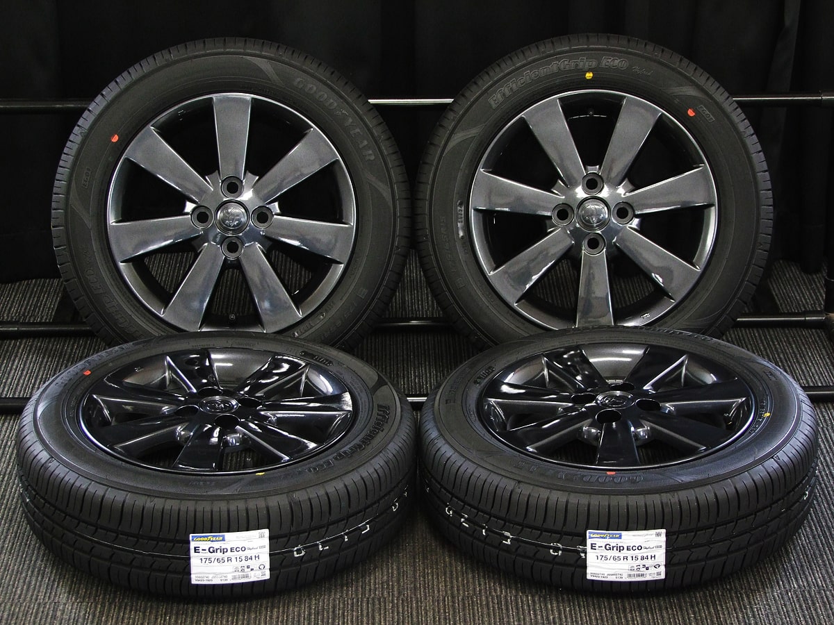 TOYOTA (トヨタ) RAUM (ラウム) 純正 15×5.5J(+39)PCD100-4H リメイク ガンメタ GOODYEAR (グッドイヤー) EfficientGrip (エフィシェントグリップ) ECO EG01 新品 175/65R15 タイヤホイール 4本