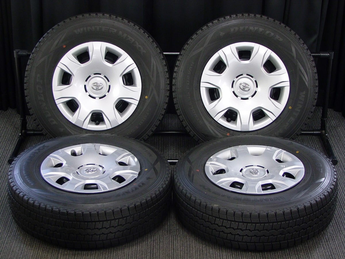 TOYOTA ( Toyota ) HIACE ( Hiace ) original 15×6J(+35)PCD139.7-6H new car removing black steel DUNLOP ( Dunlop ) WINTER MAXX (u in Tarmac s) SV01 used 195/80R15 107/105L LT studdless tires wheel 4ps.